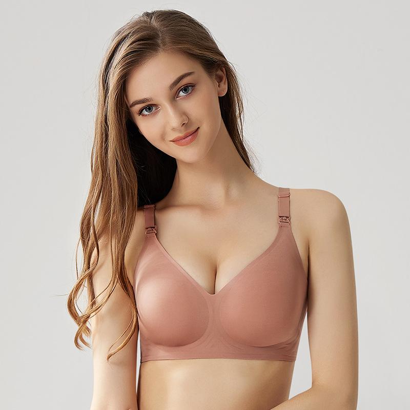 Antibacterial Seamless Maternity Nursing Bra Plus Size Postpartum Breastfeeding Bra Front Opening Wire-free Maternity Bra