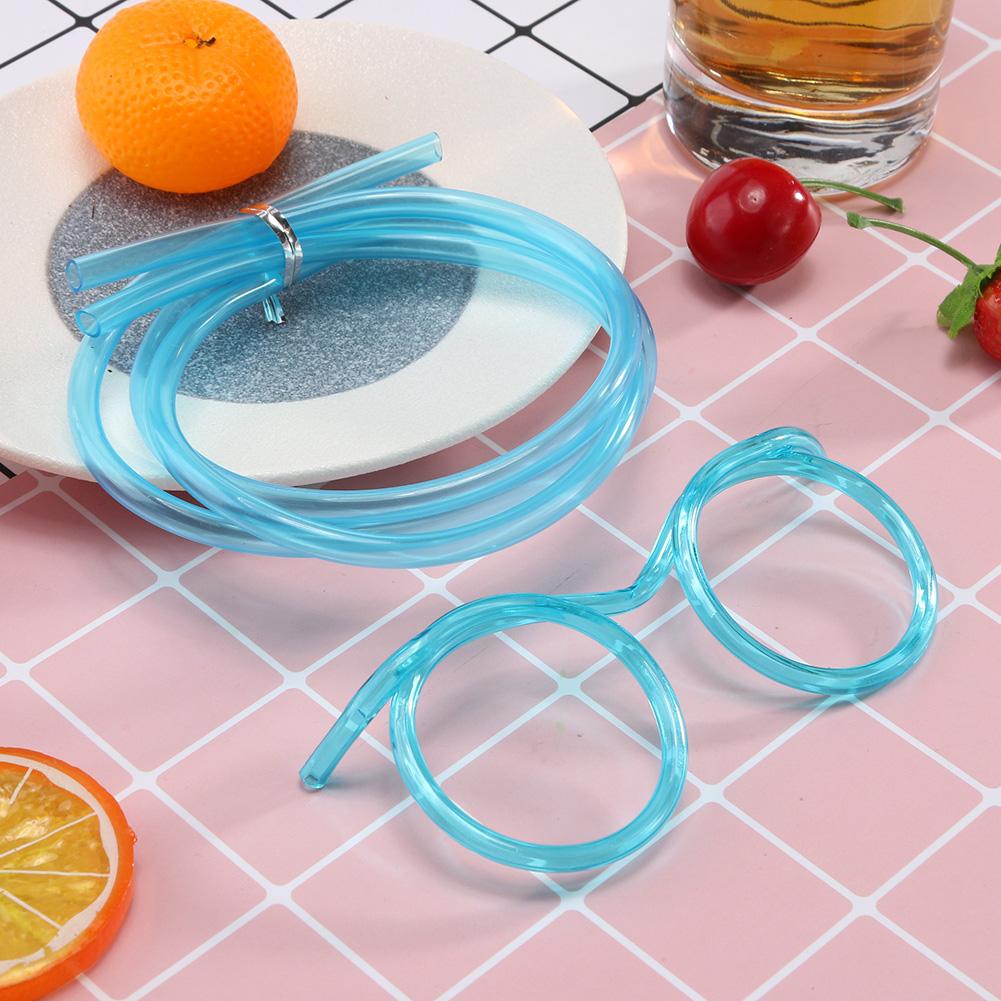 1/2Pcs Straw Glasses Funny Soft PVC Glasses Flexible Drink Eyeglasses Straw For Kids Holiday Birthday Party Supplies Creativity