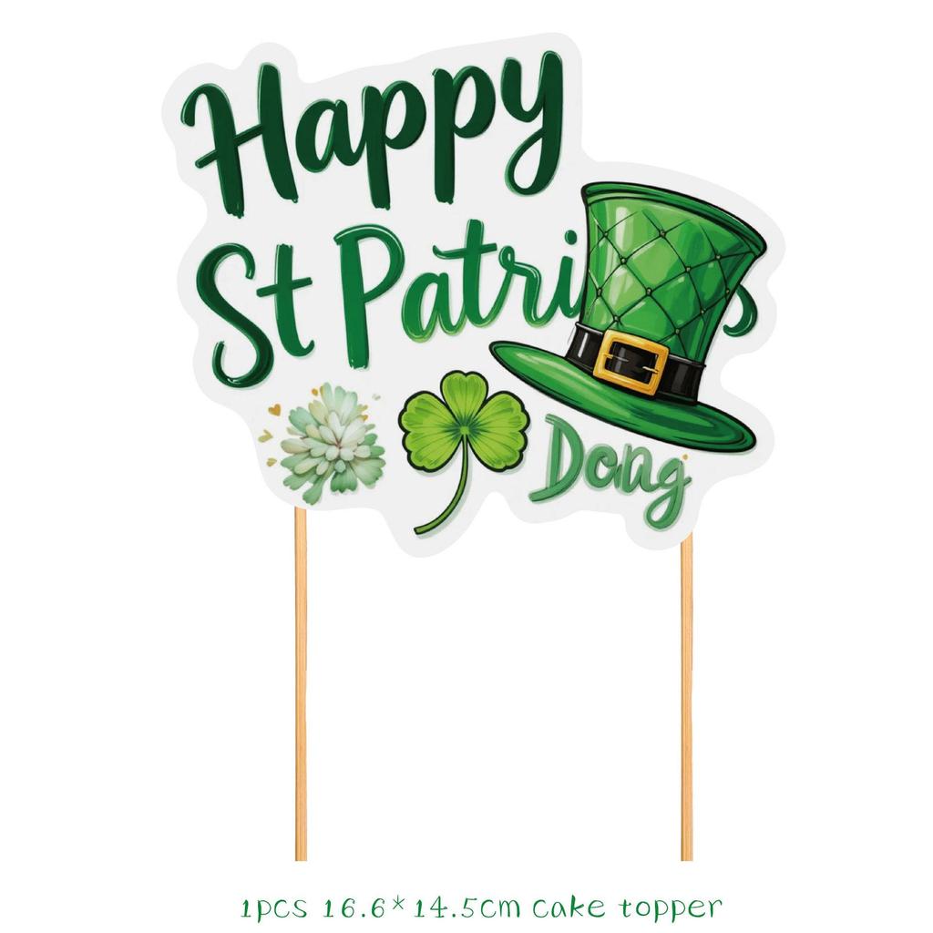 St. Patrick's Day Shamrock Balloon Set & LUCKY Banner Cake Topper