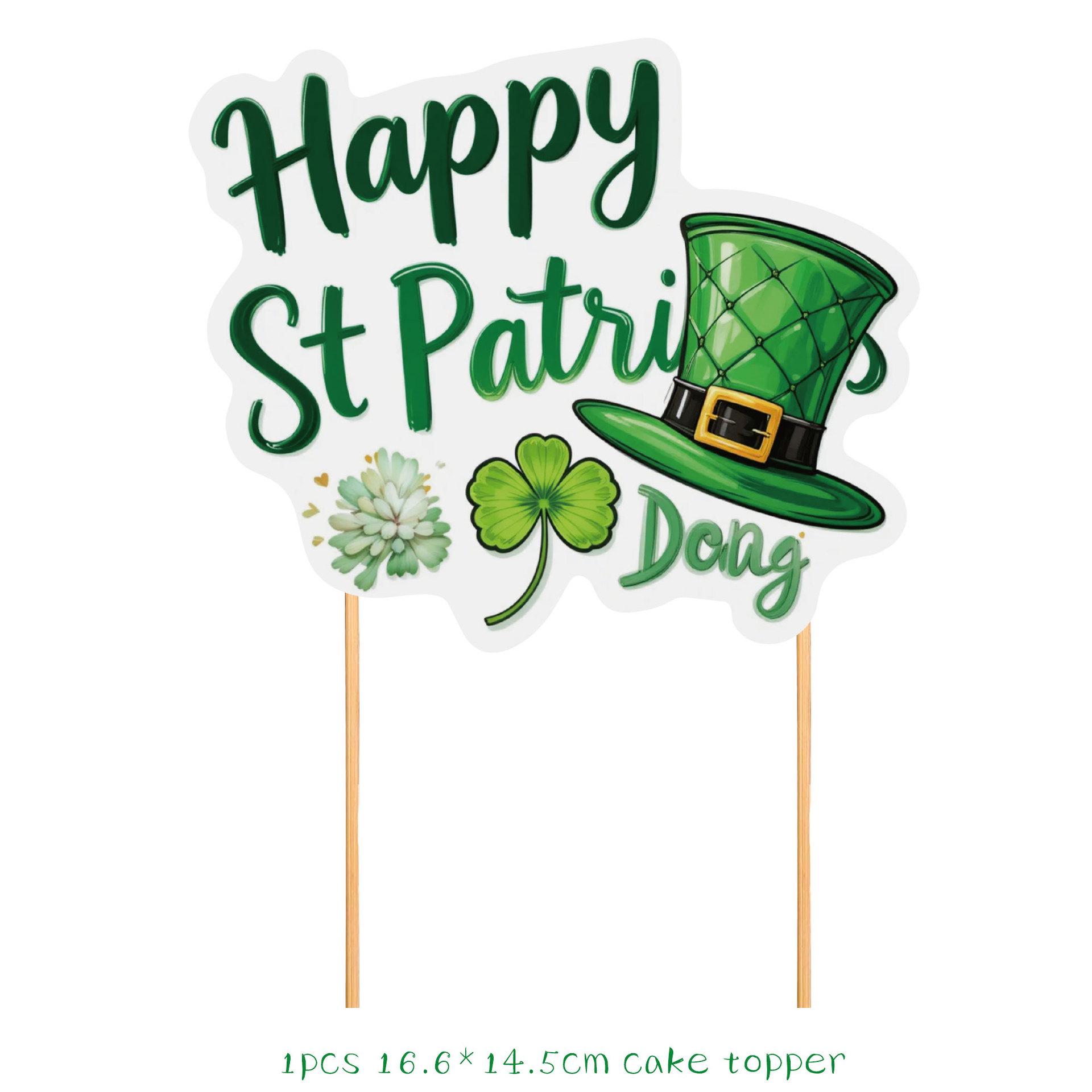 St. Patrick s Day Shamrock Balloon Set & LUCKY Banner Cake Topper