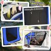 Dog Pram, Pet Stroller with Reflective Strips, Foldable Cat Stroller with 360 Degrees Swivel Wheels, Blue