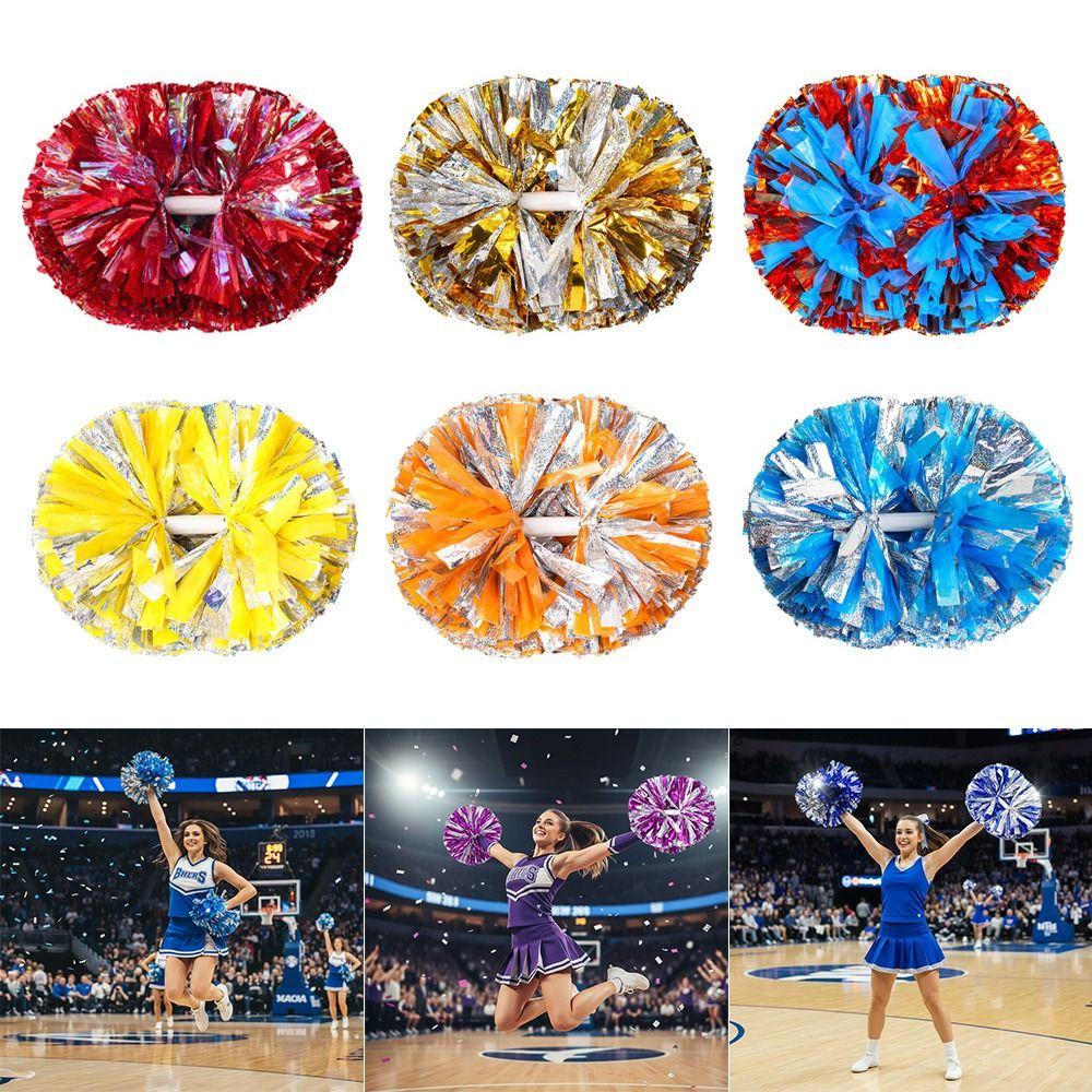 Multicolors Cheerleader Pom Poms 30cm*37cm Cheerleading Ball  Cheerleading Events