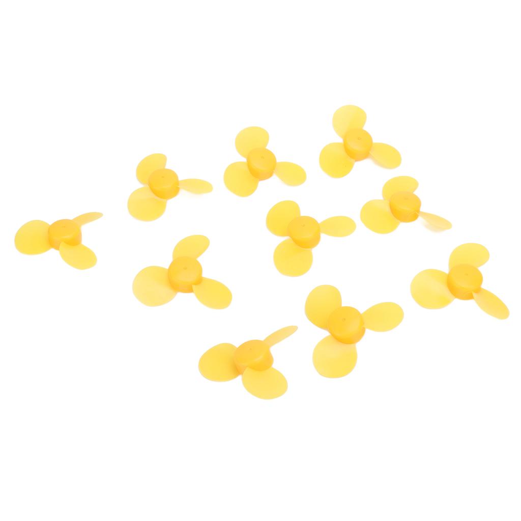 10 Stück Spielzeugpropeller ABS-Kunststoff 3 Blätter Ventilator DIY Spielzeugmodell Zubehör Gelb 743Y2A