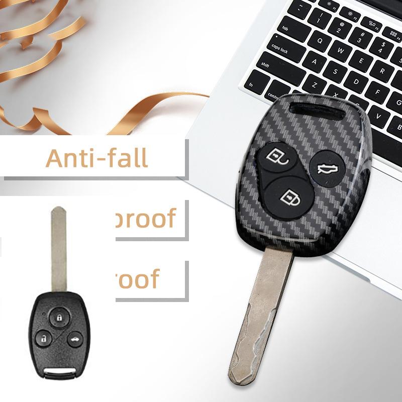 Carbon Fiber Car Key Fob Case Cover For Honda Accord Civic Cr-V Fit Ridgeline