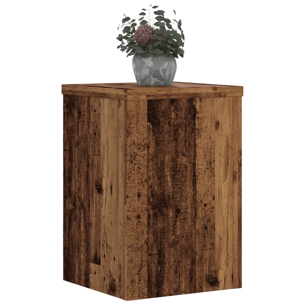 Vidaxl Podstawki Pod Doniczki, 2 Szt., Stare Drewno, 20X20X30 Cm