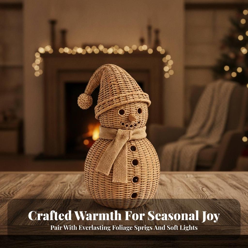 Figurine Bonhomme de Neige en Résine Ornements Cosy Détaillés pour Étagère