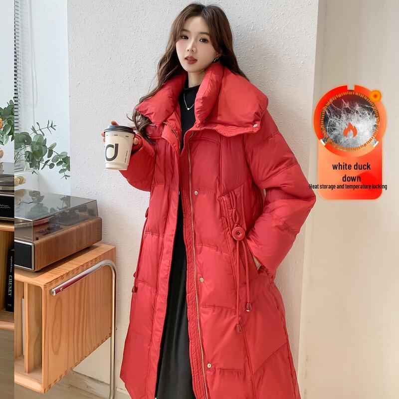 

Mocana Women s Long Over-the-Knee White Duck Down Puffer Coat XL