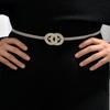 Labelable Fast Double-ring Spring Women's Waist Chain Versatile and Fashionable Rhinestone Metal