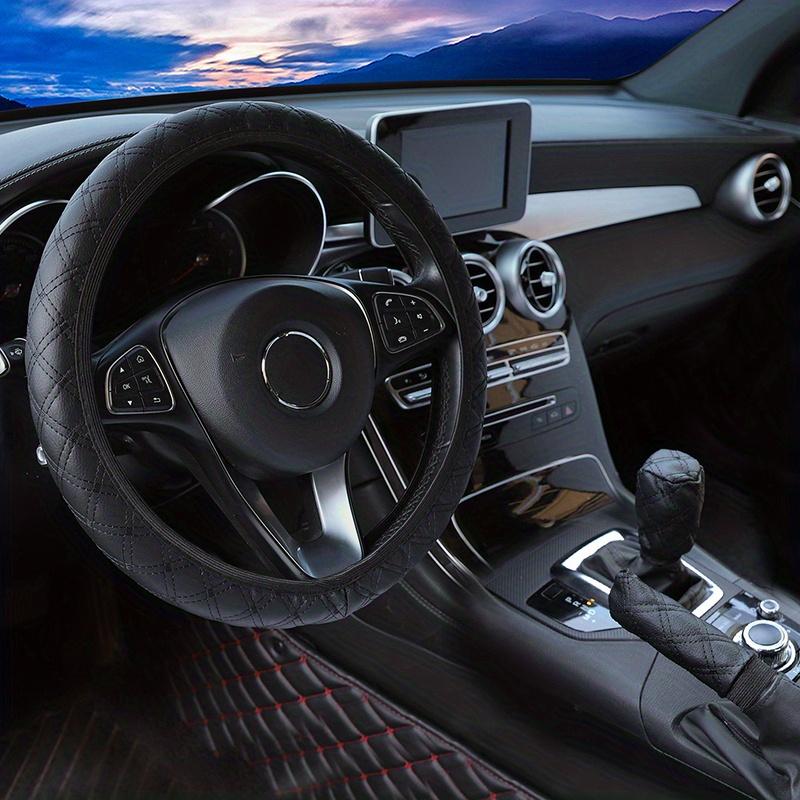 

3 шт. Чехол на рулевое колесо, чехол на рычаг переключения передач, чехол на ручной тормоз. Подходит для 38 см/15 , без внутреннего кольца