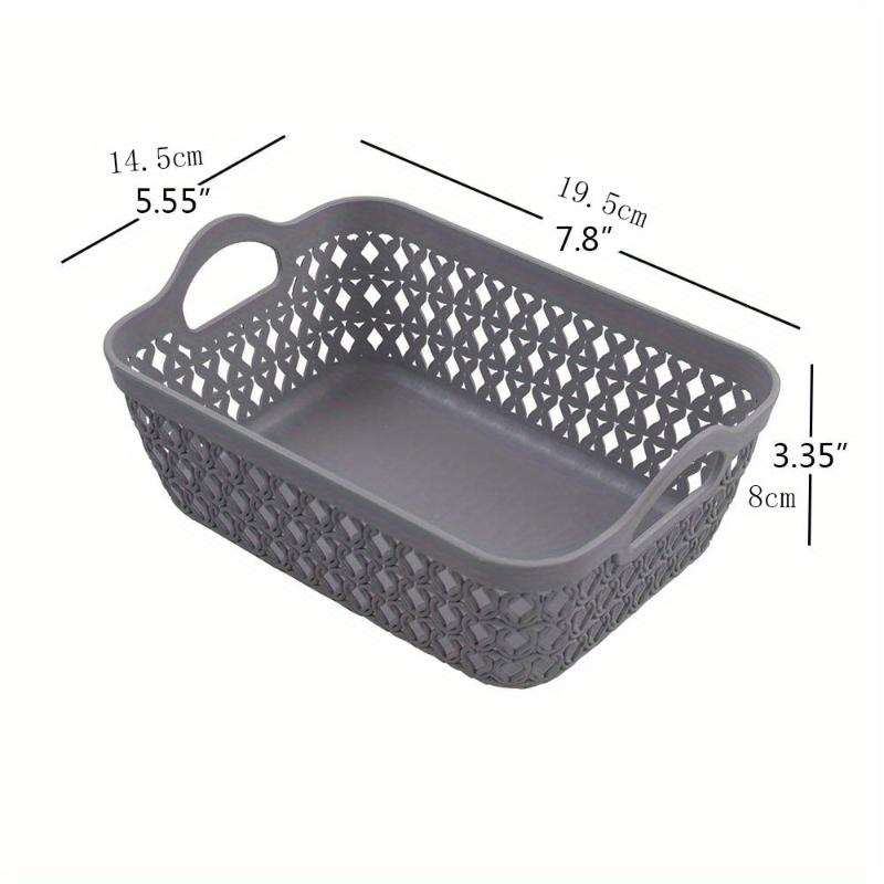 1Pcs Plastic Storage Box Hollowed Out Side Woven Simple Storage Organizer Basket, Home Goods Kitchen Sundry Boxes