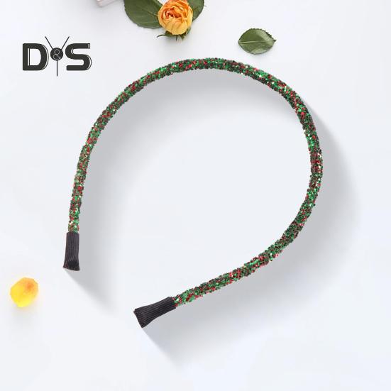 Dámská vlasová obruč Třpytivé flitry Elastická čelenka DIY Třpytivá Ručně vyráběná DIY Vlasová obruč Vánoční doplňky