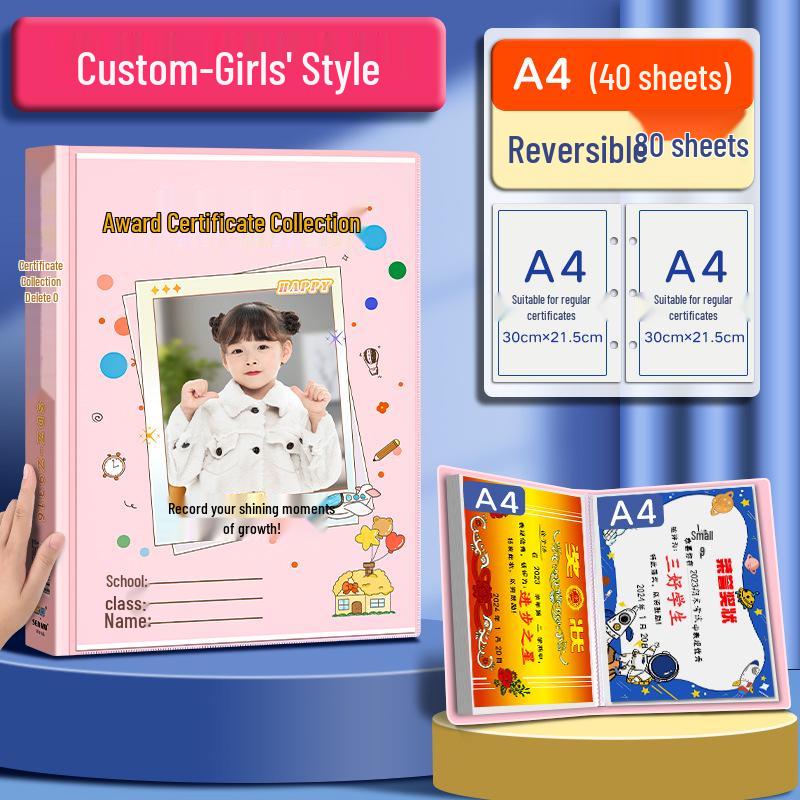 Customizable A4 Certificate & Drawing Album for Kids