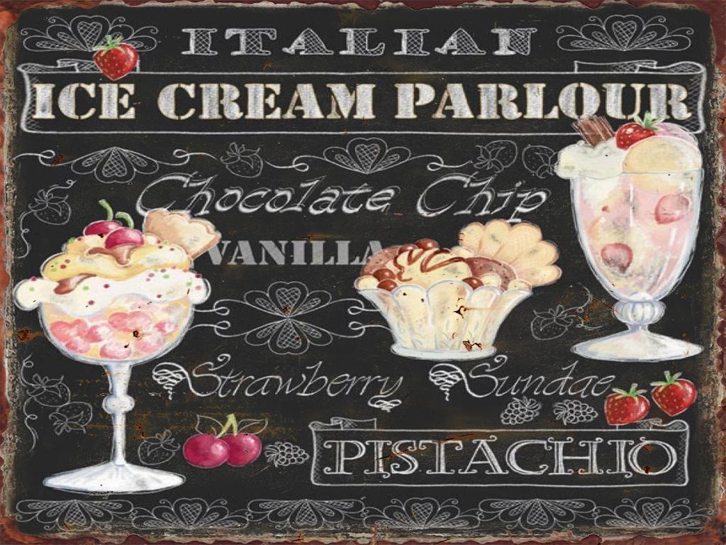 Vintage Cake Ice Cream Metal Tin Sign Yummy Dessert Pictures Bakery Food Shop Decor Aesthetics Wall Decorative Plaque Decorat