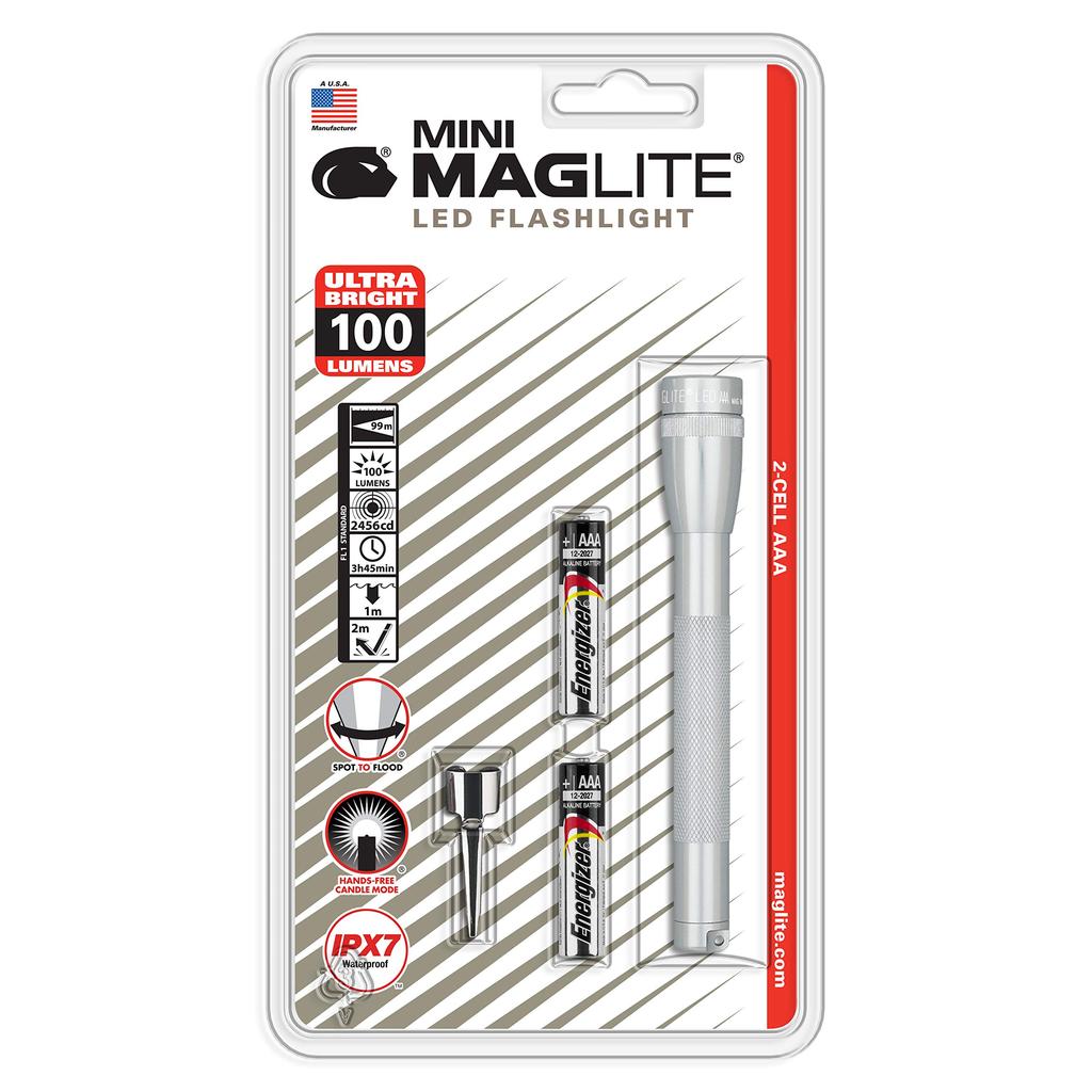 Mini Maglite 2AAA LED AAA SP32106 Silver MAG-LITE (2 batteries)