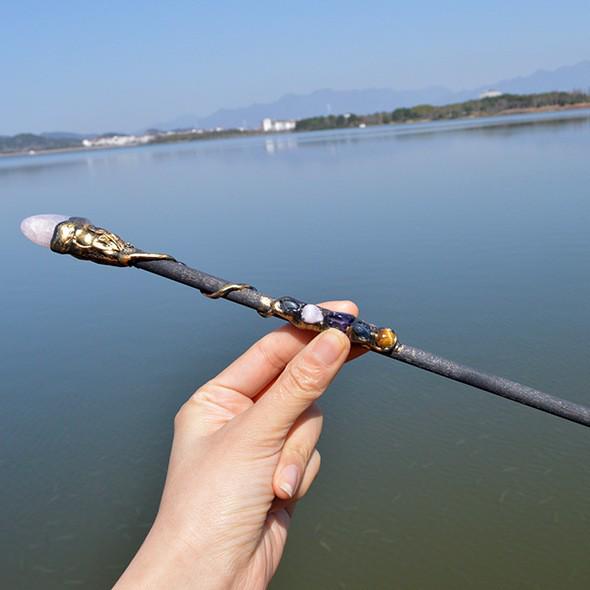 35cm Natural Crystal Double-Ended Fairy Wand - Handmade Magic Wand 35 cm розовый кварц