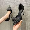 Ladies new luxury high heels pointed elegant pumps Hollow water drill single shoes ladies fashion comfortable sandals