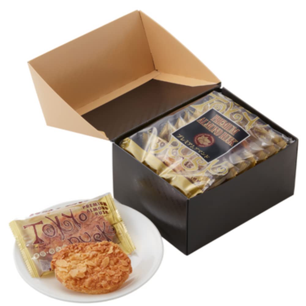 

Сухарики Tokyo Rusk Premium Almond Rusk, 8 шт., подарочная коробка Для слегка роскошной закуски, хрустящий и легкий хлеб, роскошный карамельно-миндальный подарок, подарок