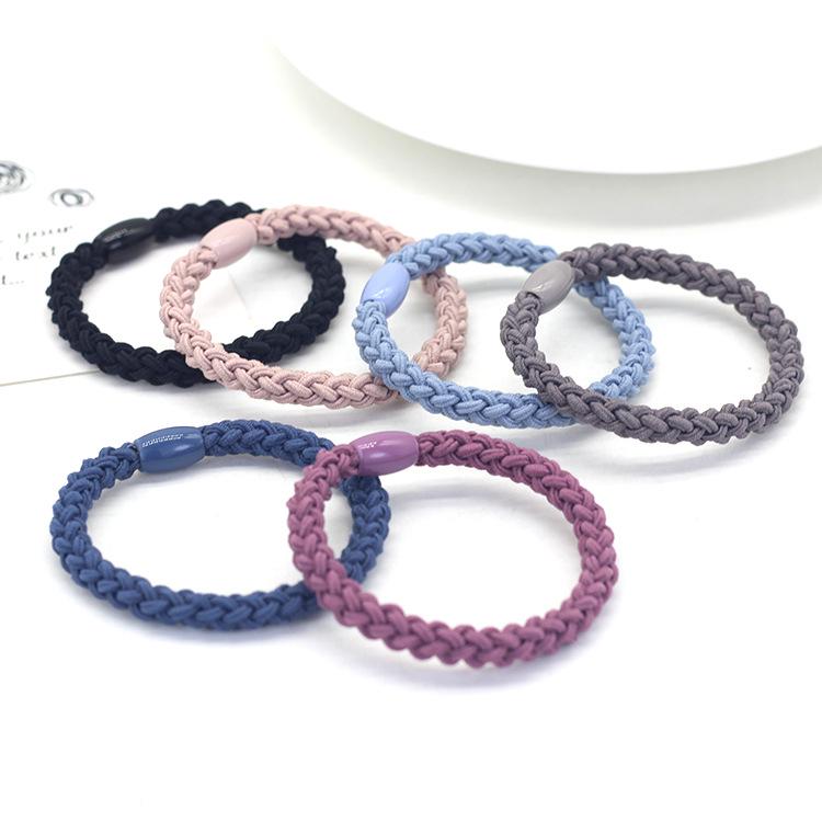 Korean Handmade Knitted Hair Scrunchies: High Elasticity, Braided Style Hair Ties.