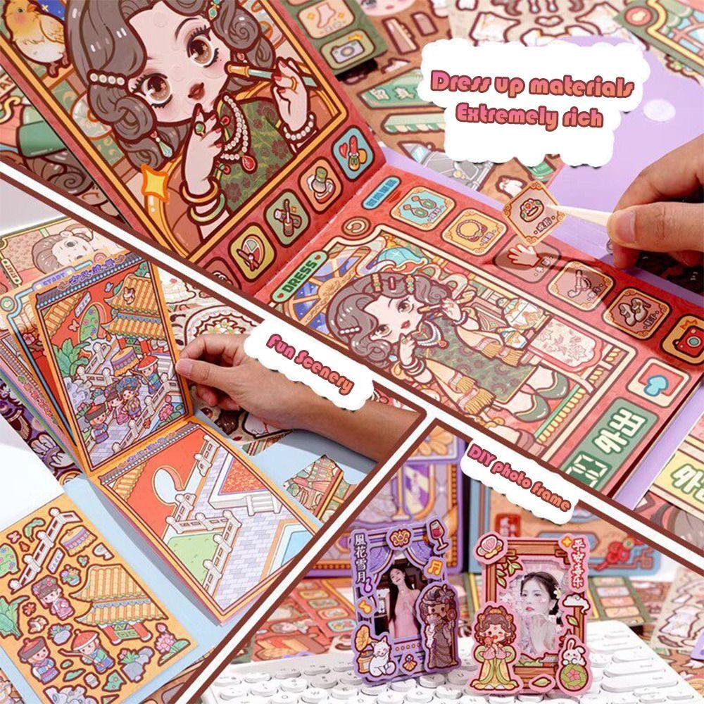 Big Transformation Sticker Book Small Patterns Handmade Stickers Dress Up Stickers For Children