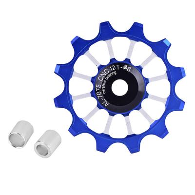 MEIJUN Ceramic Bearing Aluminum Alloy Bicycle Bike Rear Derailleur Pulley Guide Wheel (Blue)