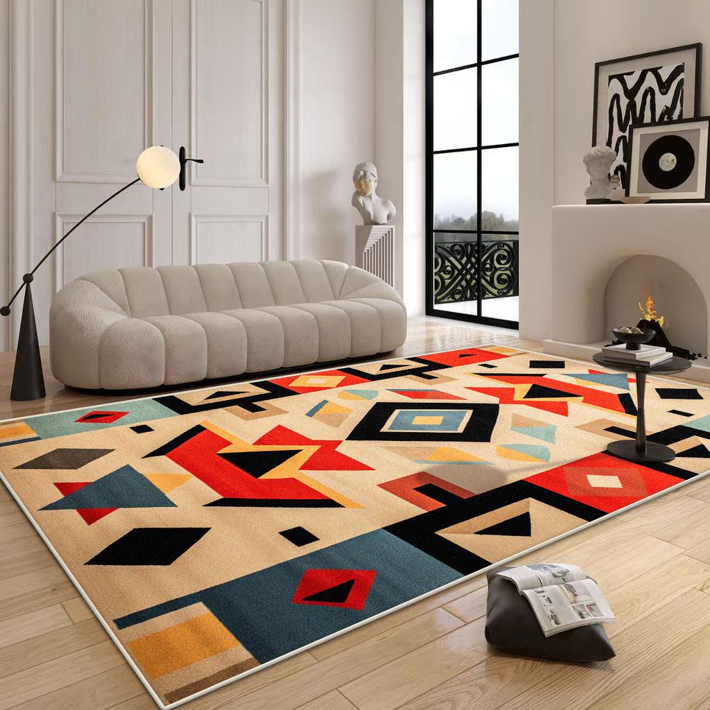 Bohemian Style Geometric Carpet Living Room Large Size Antiskid Sofa Table Mat Soft Machine Washable Bedroom Decor Bedend Carpet
