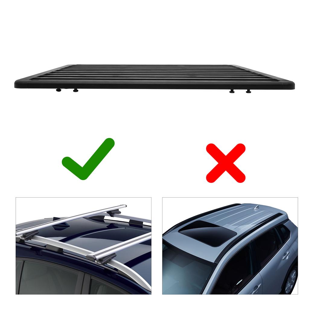 Car Roof Rack,Universal Roof Flat Rack Aluminum Construction Heavy Duty Luggage Rack with 440Lbs Load Capacity for SUV