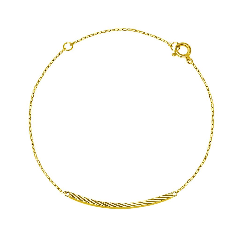 Lala Christie Women's 18K Gold Bracelet with Bar Smile Design (lb51-0002-yg)