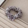 Luxury Silk Rhinestone Scrunchie with Square Crystal for Women's Bun