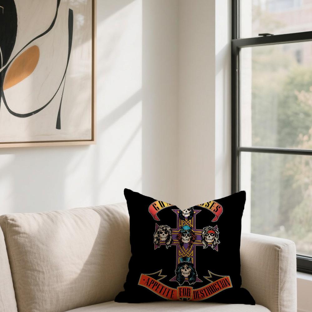 G-Guns N R-Roses-ES Poszewka na poduszkę z motywem zespołu Na Sofę Samochód Biuro Kawiarnia Miękka i Wygodna Dwustronny Druk Poszewka na Poduszkę
