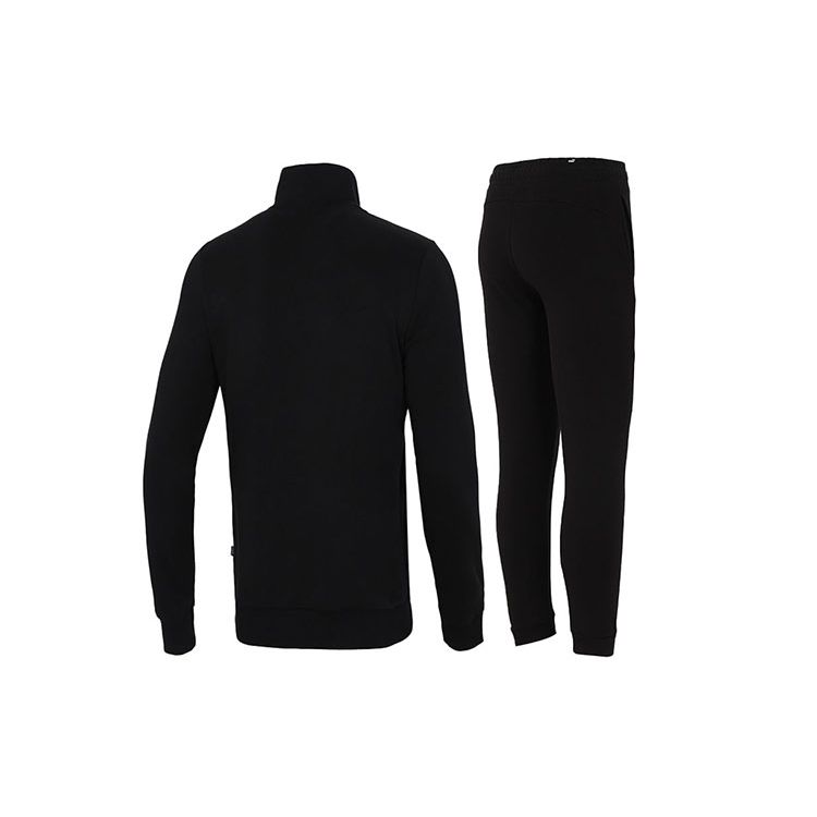 Puma Clean French Terry Sweat Suit Knit Casual Jacket And Pants Set Men Sweat Suit Black 534517-01