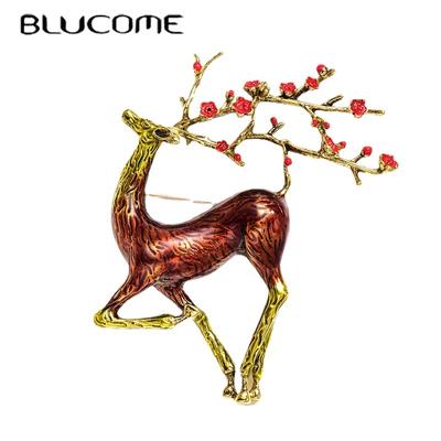 חג המולד קלאסי סיכות צבי סיקה בעלי חיים סיכת נחושת לנשים גברים חליפת ילדים סוודר סיכת אמייל מתנת חג המולד