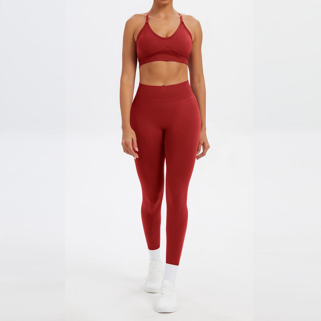 Nahtloses Yoga-Set Für Damen Mit Schnelltrocknendem Stoff Für Laufen Und Fitness