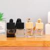 Aromatherapy Car Perfume Bottle, Refillable Glass with Wooden Lid & Lanyard, Portable Square Design.