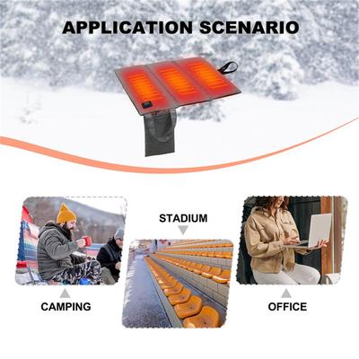 Outdoor USB Rechargeable Heated Seat Cushion Portable Folding Chair Seat Mat 3 Heating Levels