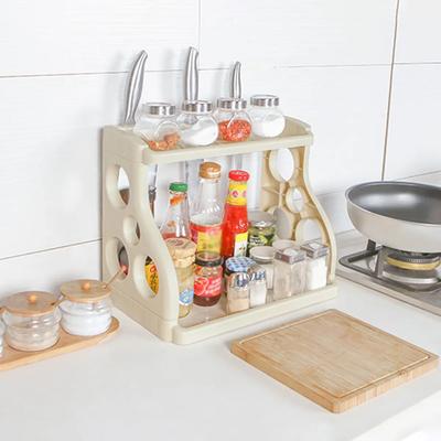 1 Stück Doppelrechteckiger Multifunktionaler Aufbewahrungsständer für Arbeitsplatten - Platzsparender Organizer für Schlafzimmer, Wohnheim-Essentials