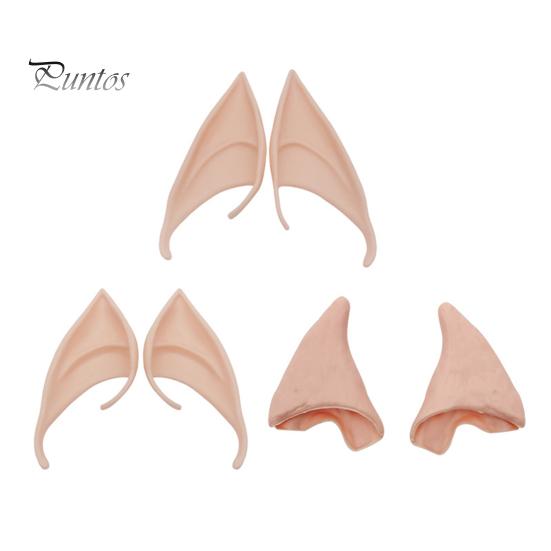 3 Pairs Rubber Elf Ears 10cm 12cm Role-Playing Decorative Ears Cosplay Fairy Pixie Soft Pointed Tips Anime Party Dress Up Costume Makeup Accessories