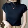 New ArrivalS Open Run Women S claSSic Solid Color Cap Sleeve Slim Fit Knit Top