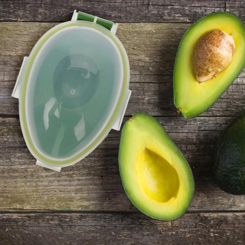 Conservador Reutilizable de Aguacate. ¡Conserva la Frescura, Sin Necesidad de Electricidad! Contenedor apto para lavavajillas.