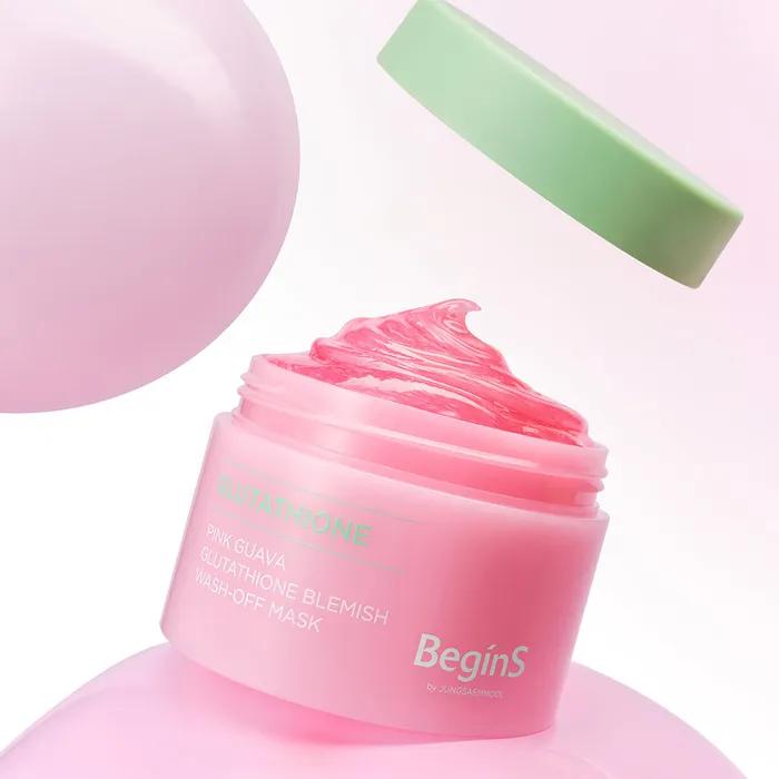 Begins by Jung Saem Mool Pink Guava Glutathione Trace Wash Off Mask (5ml Trace Cream Included)