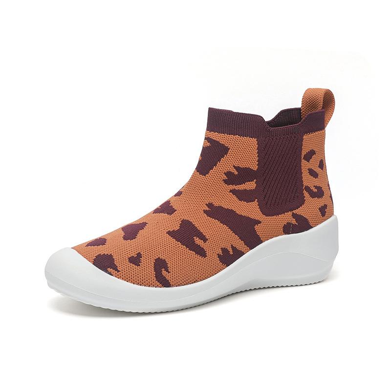 

Женские повседневные ботинки на платформе с нескользящей подошвой, дышащие, прогулочные короткие ботинки, удобные, трикотажные, спортивные, рабочие ботинки «Челси» 40