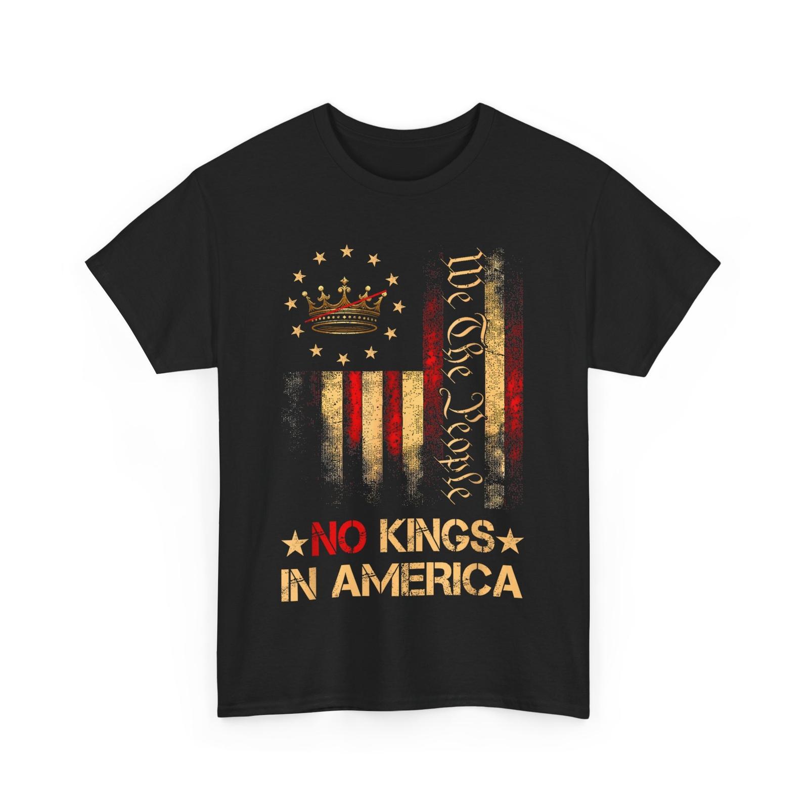 No Kings In America T-Shirt, American Flag Patriotic Vintage Shirt M