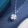 Titanium Steel Diamond Four-Leaf Clover Pendant Necklace - Light Luxury Valentine's Day Edition.