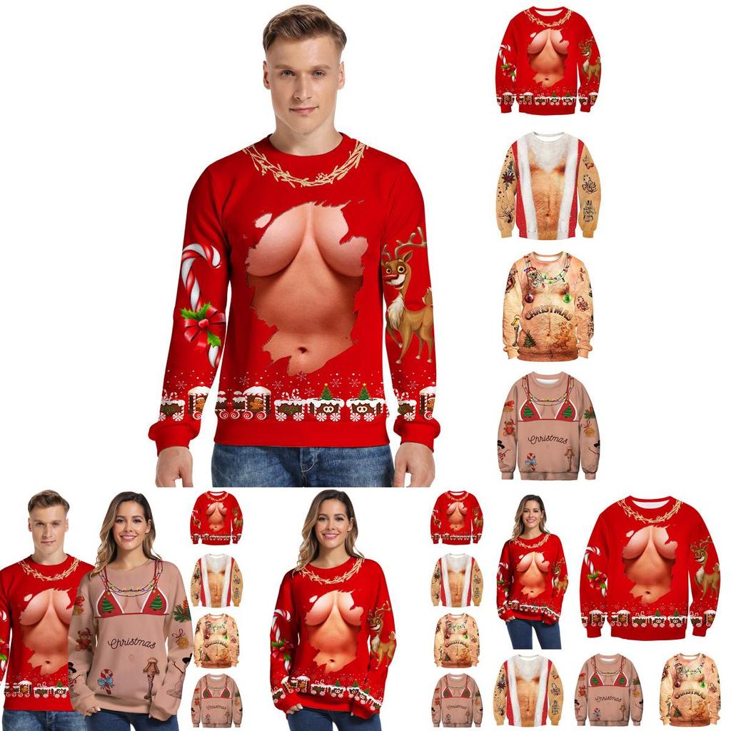 Cozy Mens Christmas 3d Graphic Print Pullover Hoodie Sweatshirt For Festive Celebrations