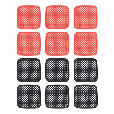 12PCS Reusable Square Fryer Liner Silicone Heat Proof Fryer Liner Mat for Kitchen Quick Meals