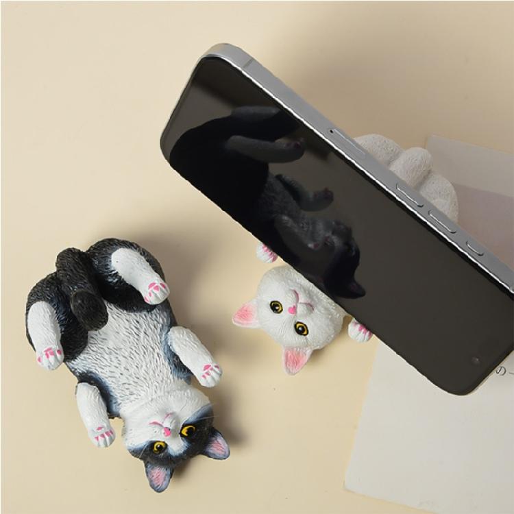 Miniature Cats Resins Statue Desk Organizers Phone Stand Creative Space Saving Decors Cute Functional Home Office Accessories