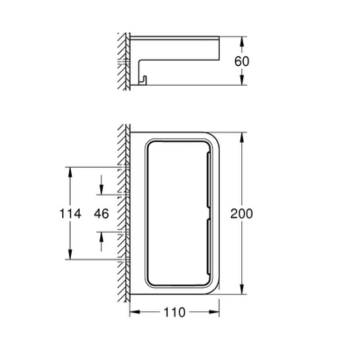 Tablette rectangle GROHE Start Cube chromé