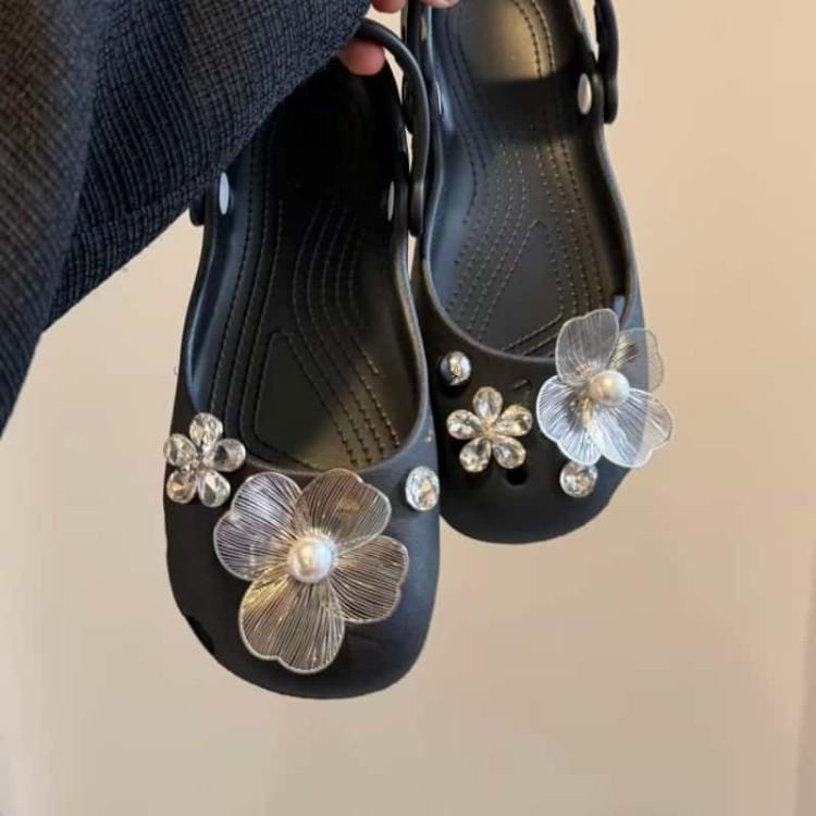 Pearl Cedar | Metal Pearl Shoe Flower Buckle for Mary Jane and Ballet Shoes - DIY Accessories