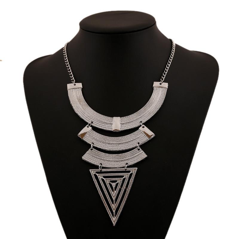 And Creative Fashionable Multi Layer Geometric Shape Women Necklace Metal