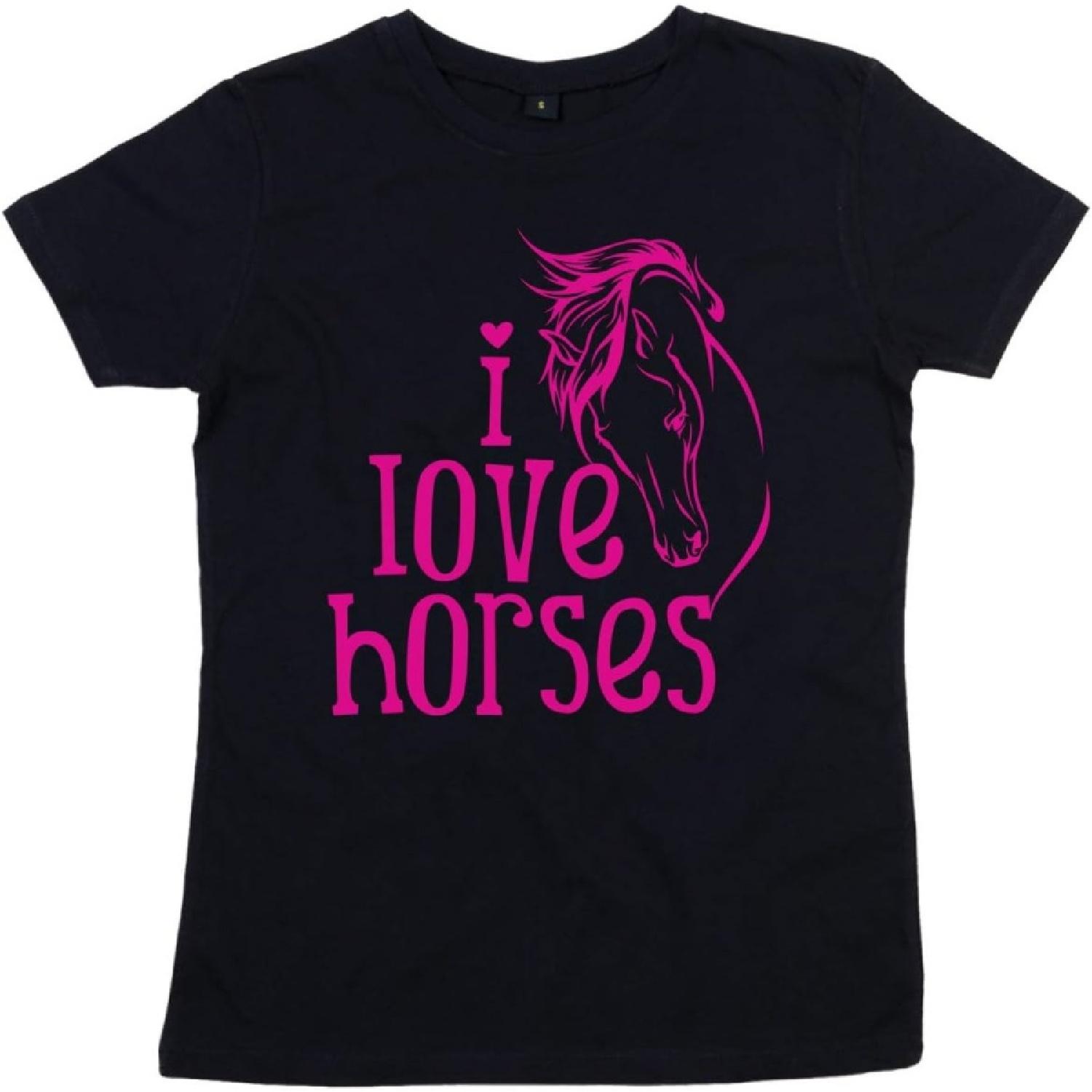 Dirty Fingers, I Love Horses, Womens Girls Horse T-Shirt XXXXXL разноцветный