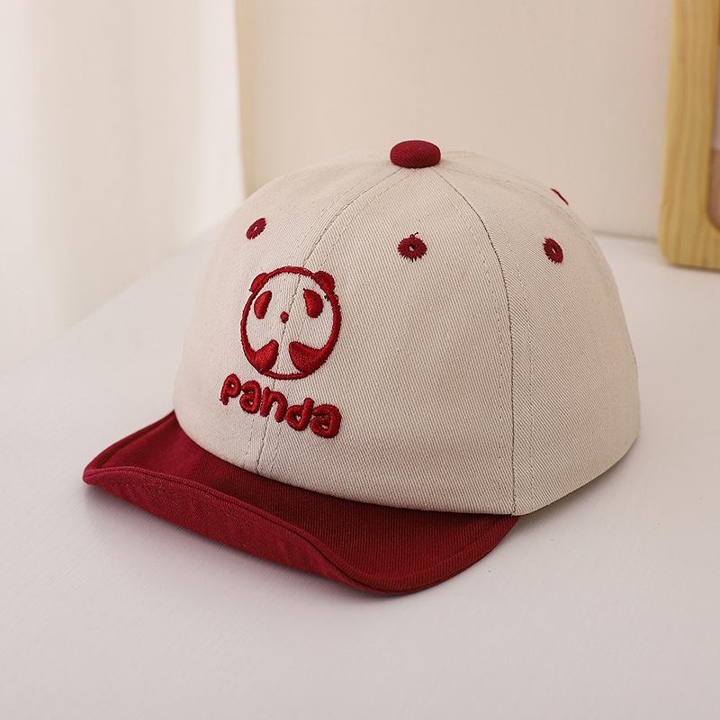 Unisex Baby Panda Cartoon Baseball Cap with Soft Brim - Cute Duckbill Sun Protection Hat for Spring